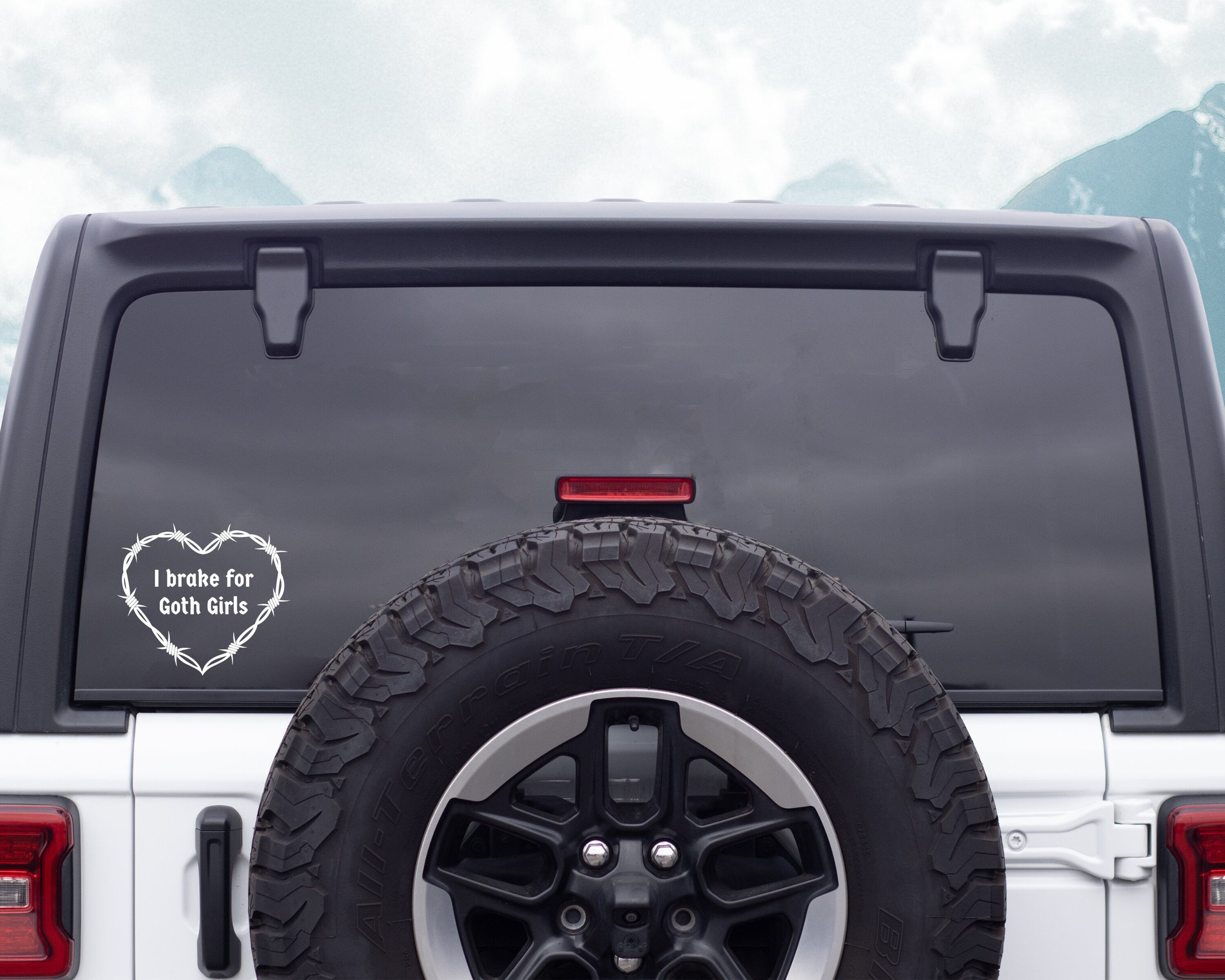 I Brake For Goth Girls Decal | Funny Car Bumper Sticker | Car Window Sticker | Custom Vinyl Decal | Multiple Sizes & Colours