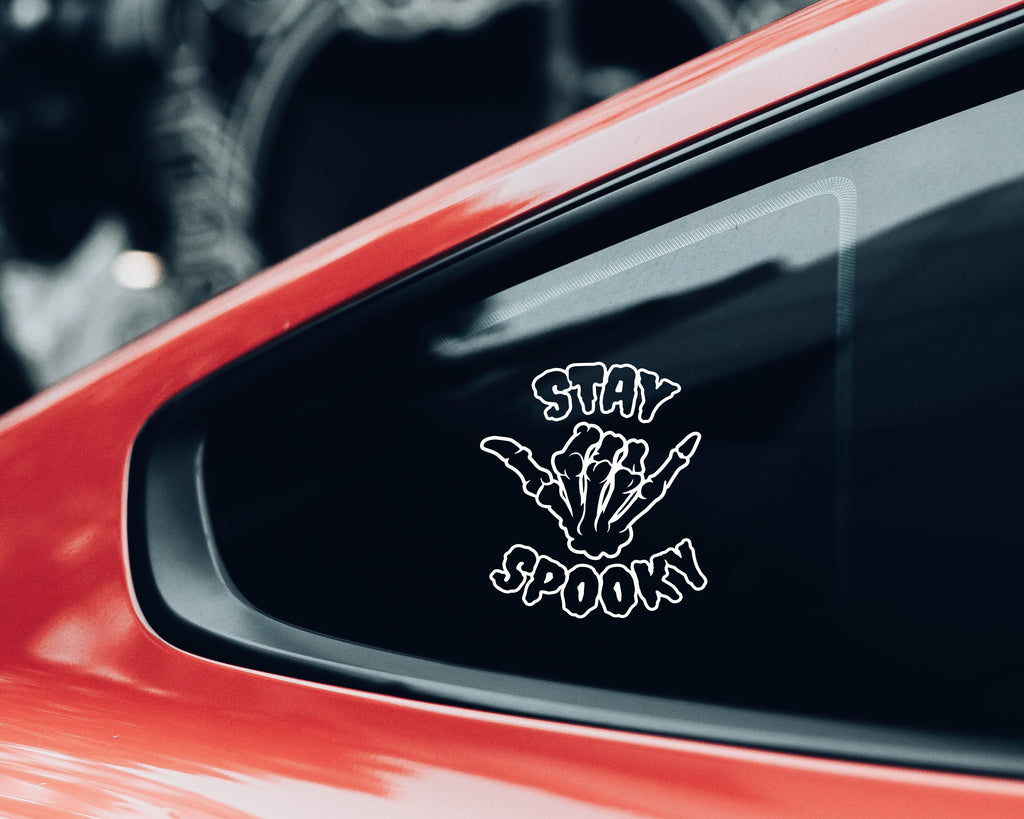 Stay Spooky Skeleton Hand Decal: Halloween Car, Laptop, Tumbler