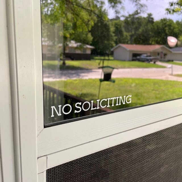 No Soliciting Decal | Window Decal | Store Front Sticker | Vinyl Decal | Business Decal | Multiple Colours & Sizes