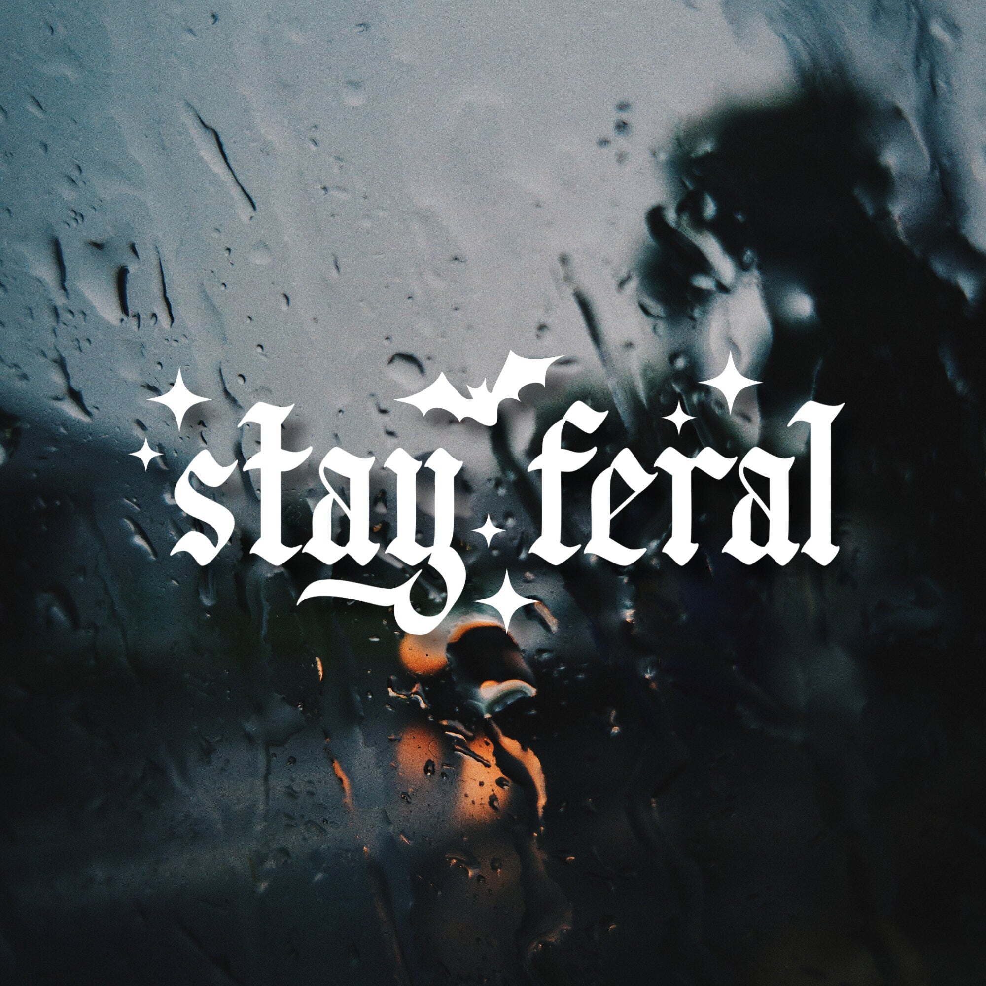 Stay Feral Decal: Spooky Goth Car Sticker with Bats, Alternative Vinyl