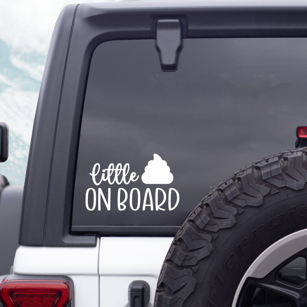 Baby On Board Decal | Little Shit On Board Car Decal | Baby Shower Gift | Multiple Sizes & Colors