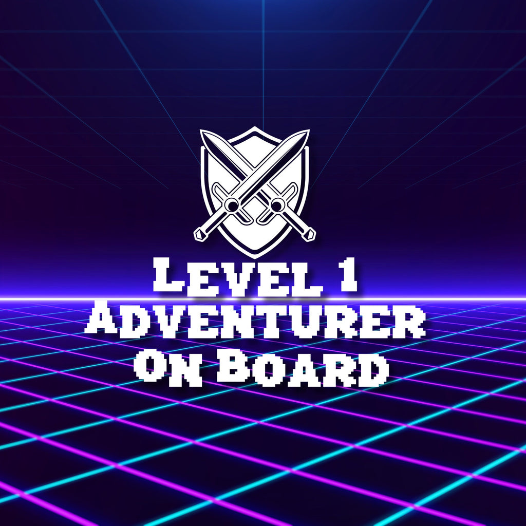 Level 1 Adventurer On Board Car Decal: Video Game Lover Baby Sticker