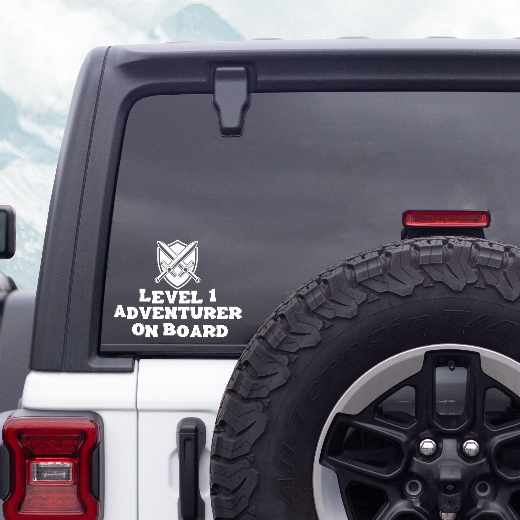 Level 1 Adventurer On Board Car Decal: Video Game Lover Baby Sticker