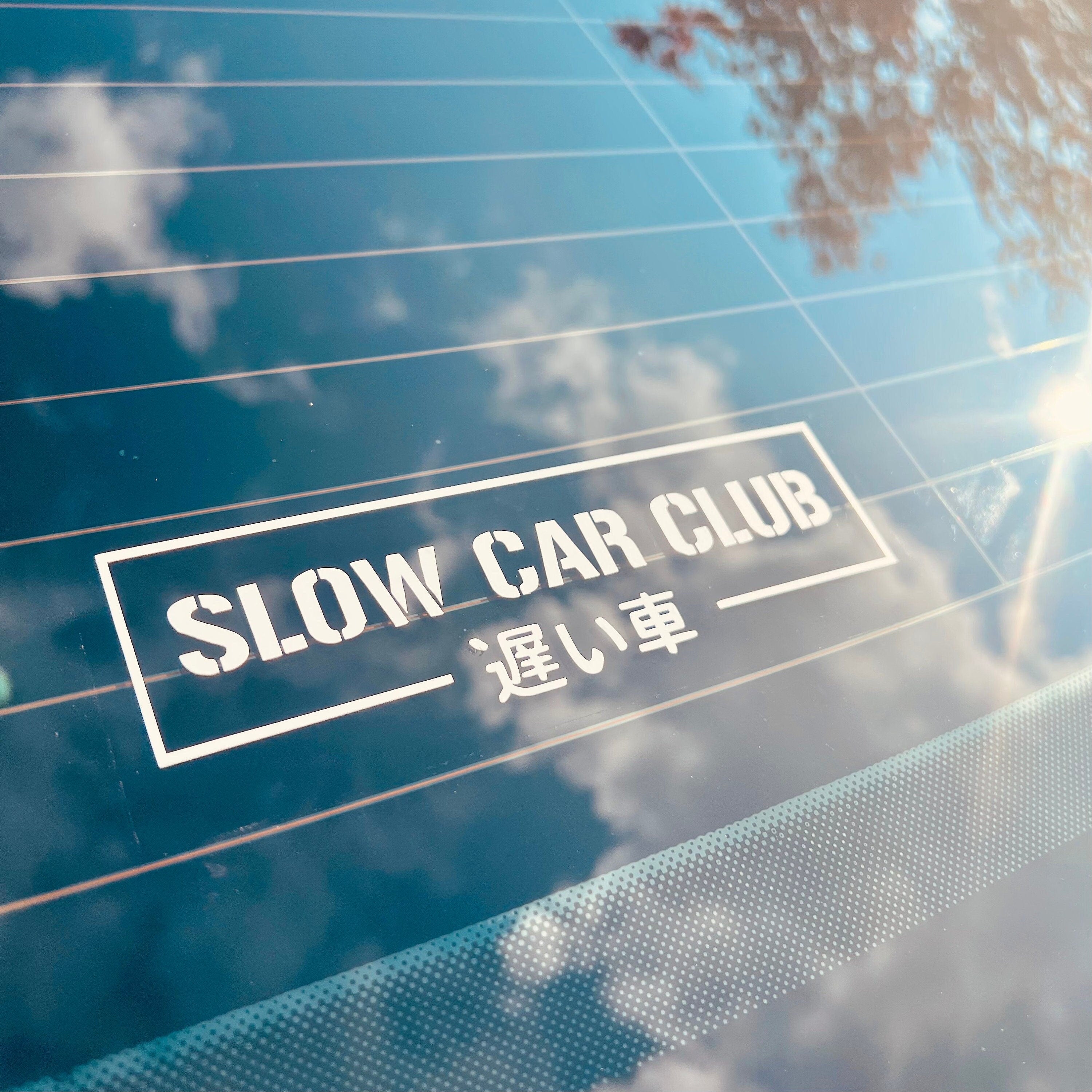 Slow Car Club JDM Vinyl Car Decal | JDM Vinyl Decals | Japanese Car Decals | Kanji Vinyl Sticker | Car Window Sticker | Car Bumper Stickers