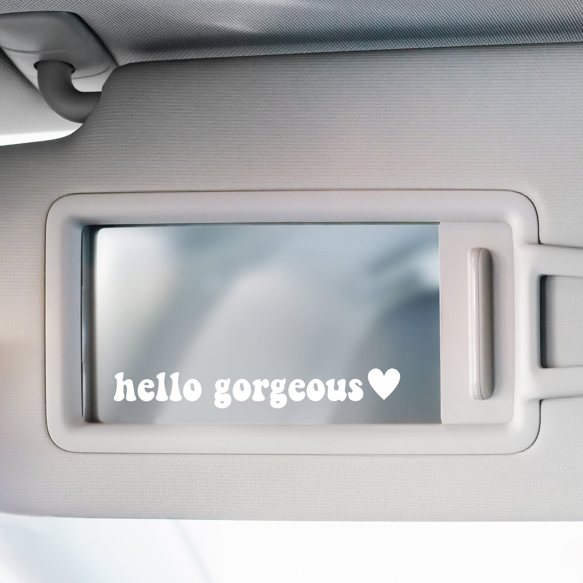 Car Mirror Decal for Women, Hello Gorgeous Decal, Hey Good Lookin' Decal, Car Accessories for Women, Decal for Mirror Visor,