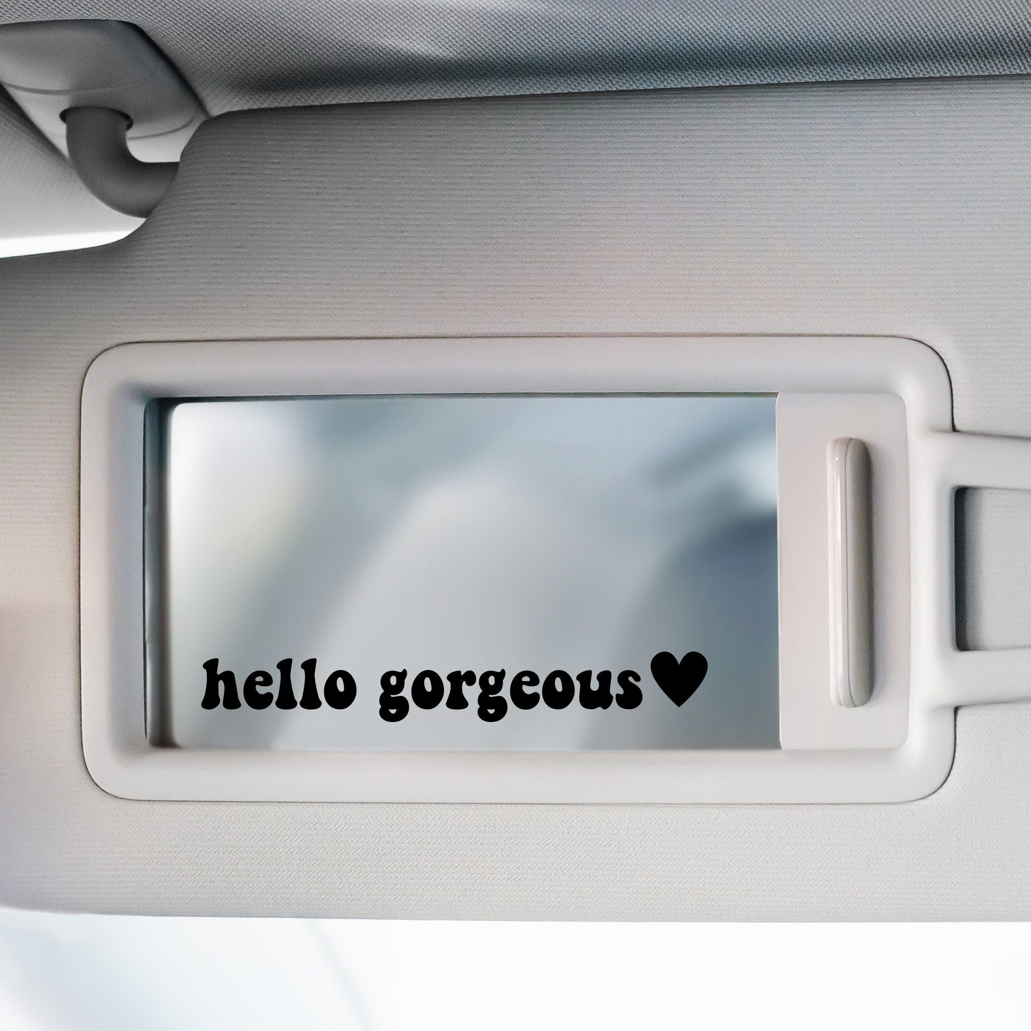 Car Mirror Decal for Women, Hello Gorgeous Decal, Hey Good Lookin' Decal, Car Accessories for Women, Decal for Mirror Visor,