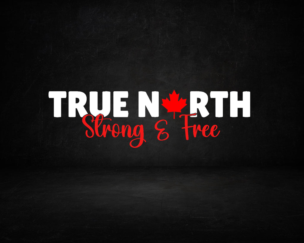 True North, Strong & Free Canadian Car Decal, Maple Leaf Sticker, Elbows Up Sticker, Canadian Pride Vinyl Sticker, Buy Canadian