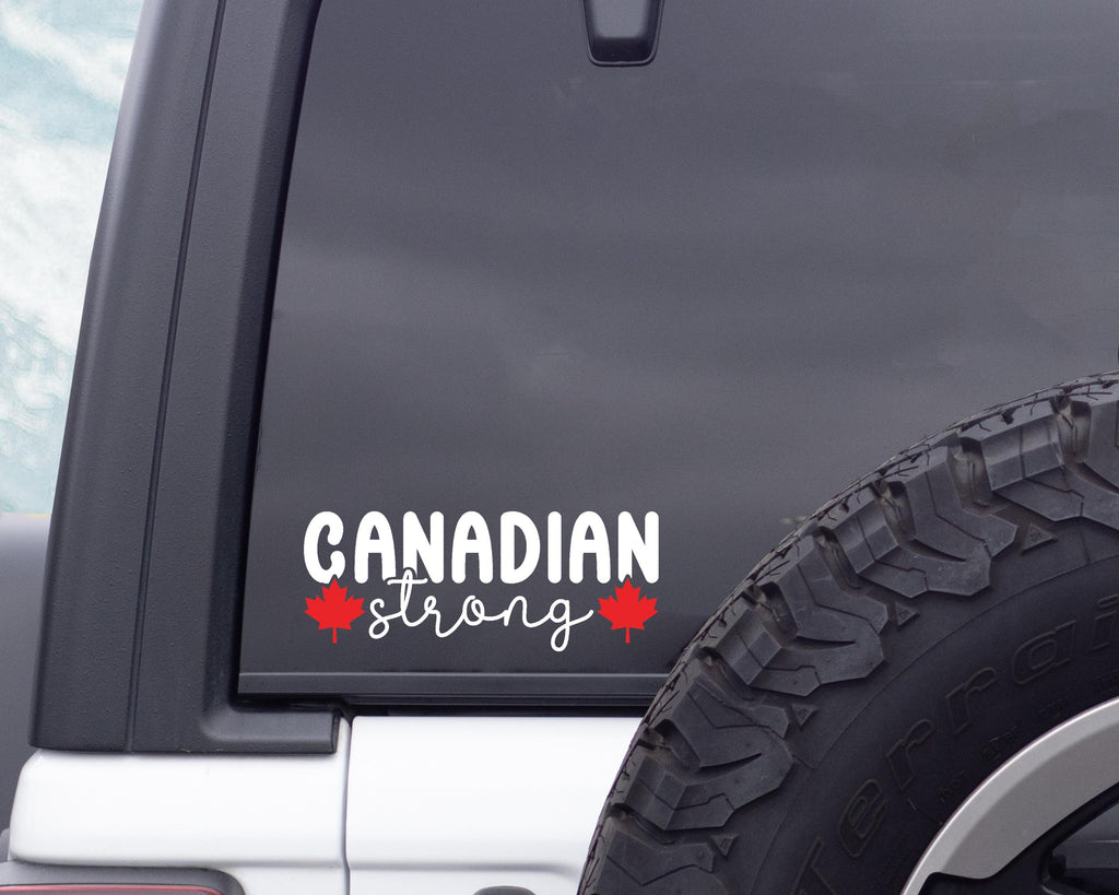 Canadian Strong Car Decal, Maple Leaf Sticker, Elbows Up Sticker, Canadian Pride Vinyl Sticker, Buy Canadian. True North Strong & Free Decal