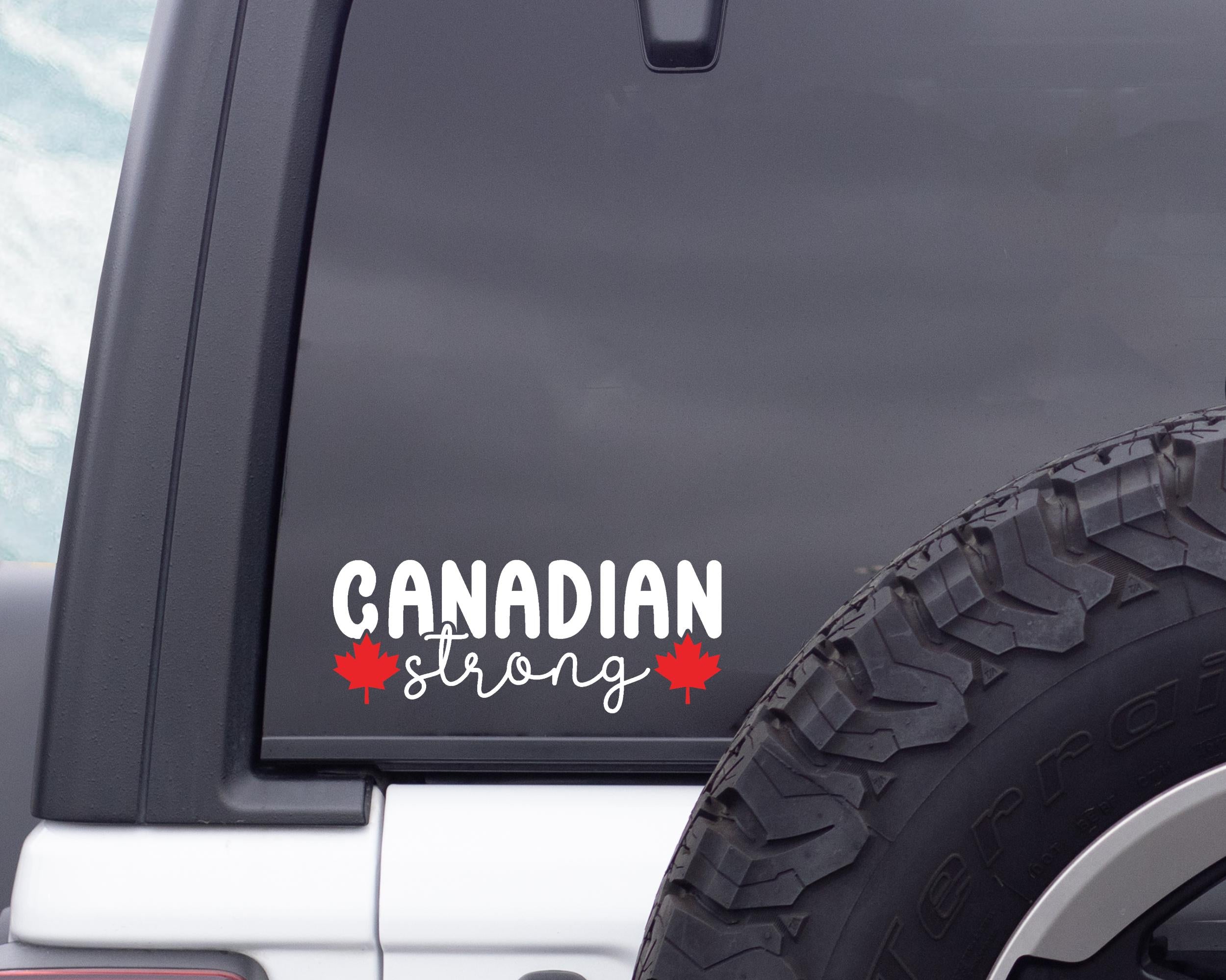 Canadian Strong Car Decal, Maple Leaf Sticker, Elbows Up Sticker, Canadian Pride Vinyl Sticker, Buy Canadian. True North Strong & Free Decal
