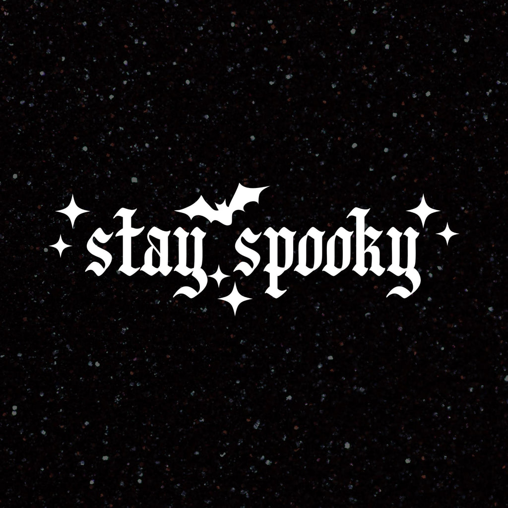 Stay Spooky Decal: Spooky Goth Car Sticker with Bats, Halloween Sticker