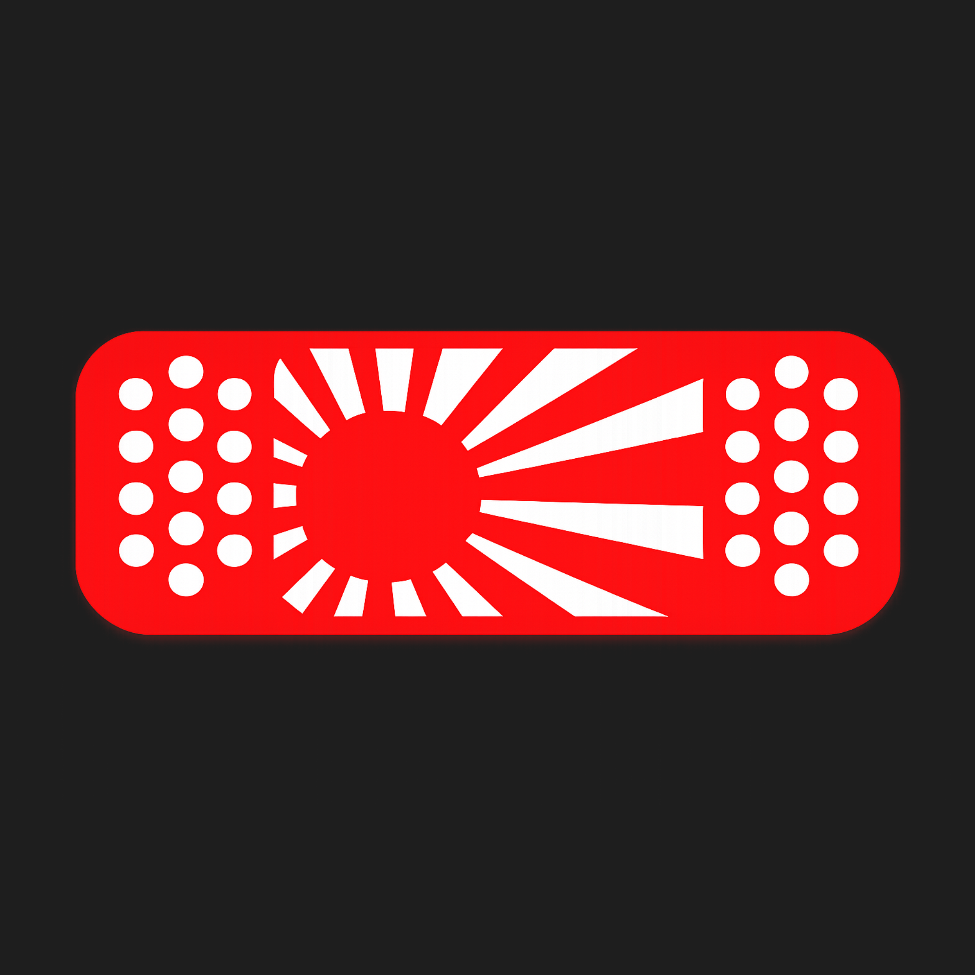 Red bandaid with white pattern on a black background